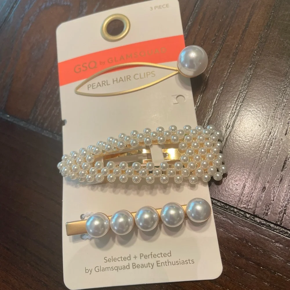 Bundle of 3 Pearl Hair Clips, NWT
